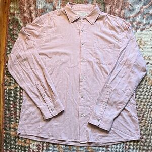 Faherty Men’s Pink Sunwashed Chambray Supima Cotton LongSleeve Shirt Size XL